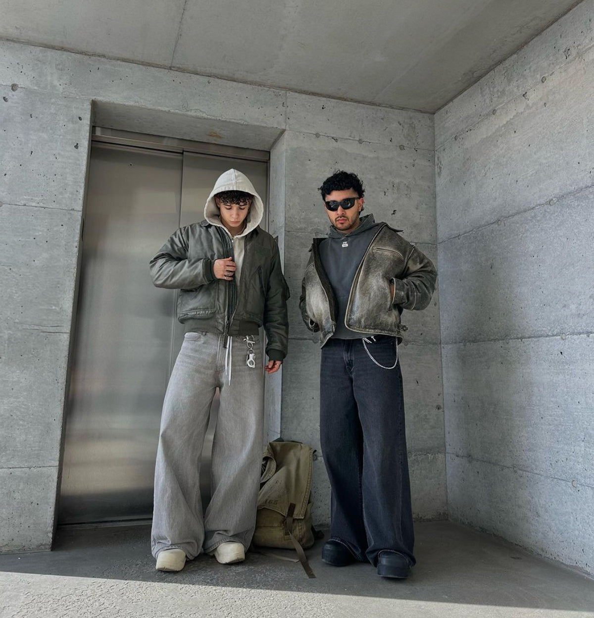 Logo Heavy Hoodie Washed Blue